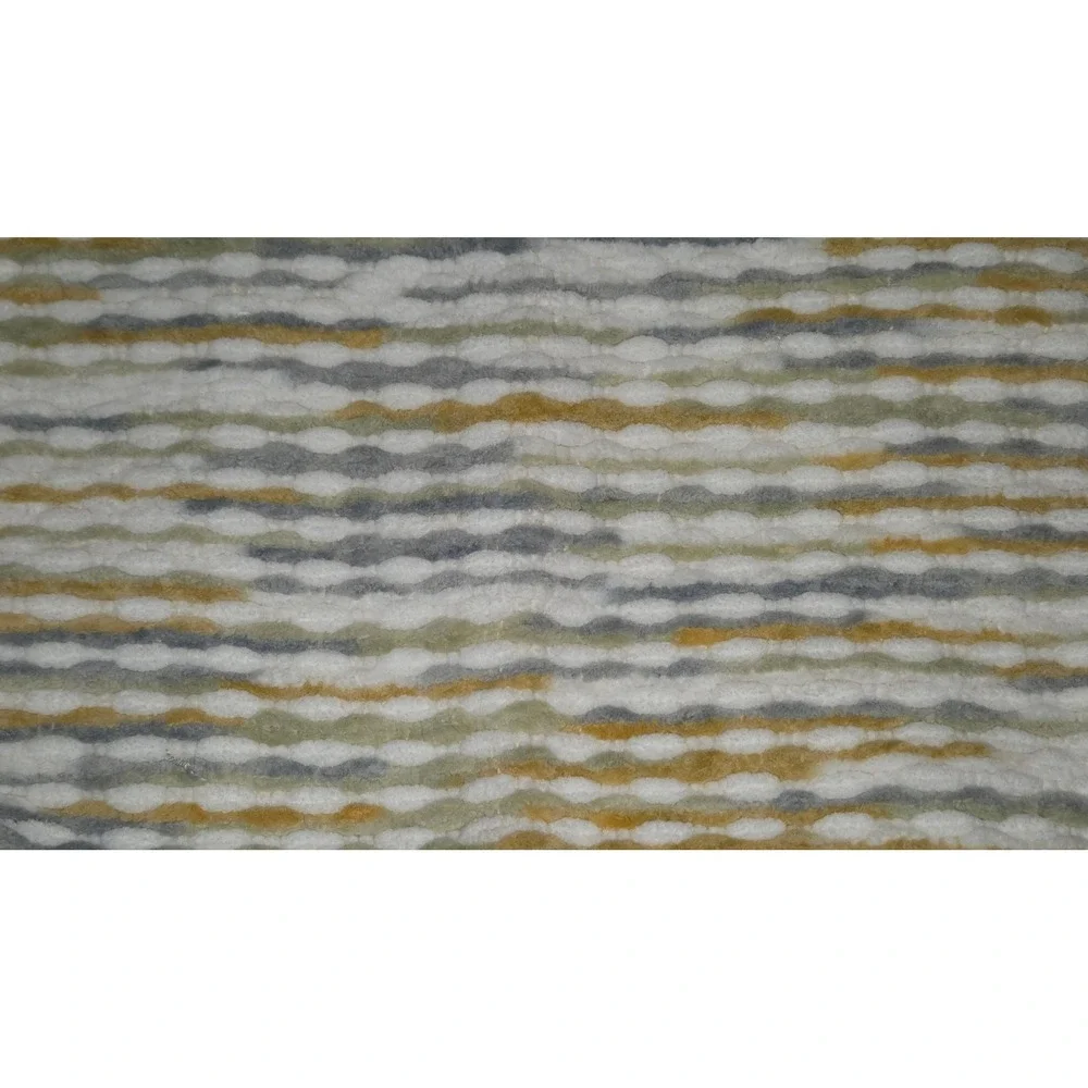 AmHoo Boho Chenille Tufted Lumbar Pillow Cover 14x36 Grey Yellow Stripe Cotton